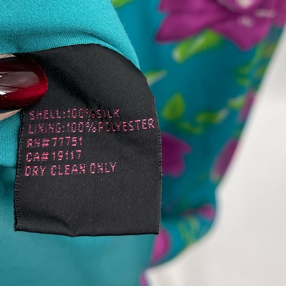 Vintage Betsey Johnson 100% Silk Maxi Dress 90’s 2000’s Silk Moroccan Rose Dress - Picture 5 of 6